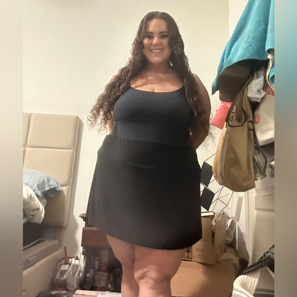 Black mini skort